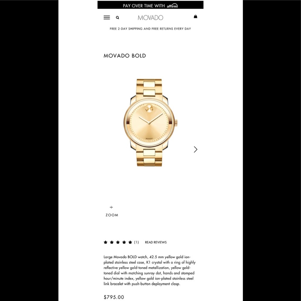 Movado Bold Gold - Picture 6 of 6